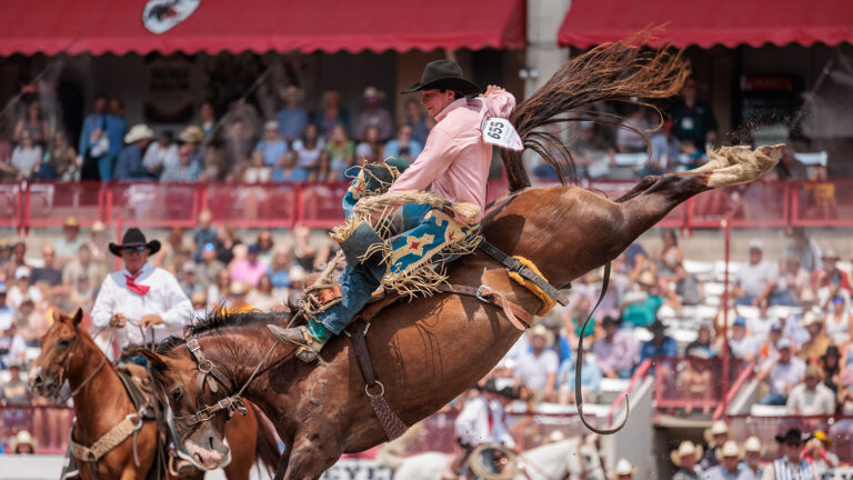 Saddle Bronc riding was the first rodeo event to be introduced to Cheyenne Frontier Days.