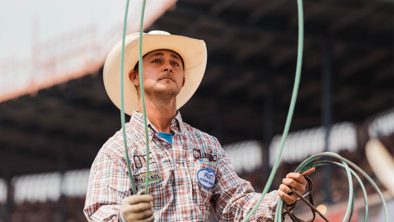 Starting out as informal competition between ranch hands, tie-down roping now relies on good horsemanship and cowboy athleticism just as much as roping.