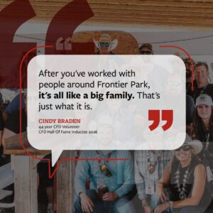 After you've work with people around Frontier Park, it's all like a big family. That's just what it is.